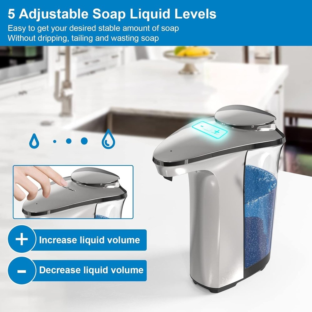 Automatic silver soap dispenser 17oz