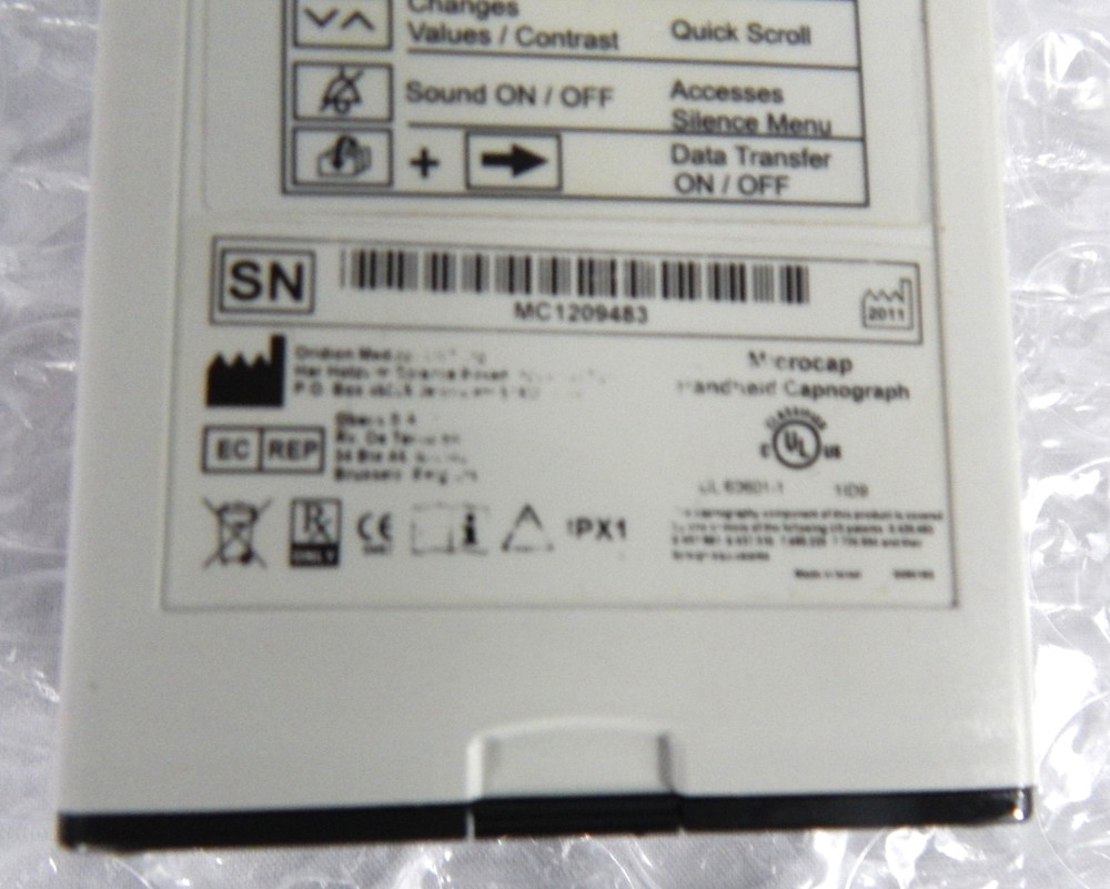 ORIDION MICROCAP HANDHELD CAPNOGRAPH S/N 483
