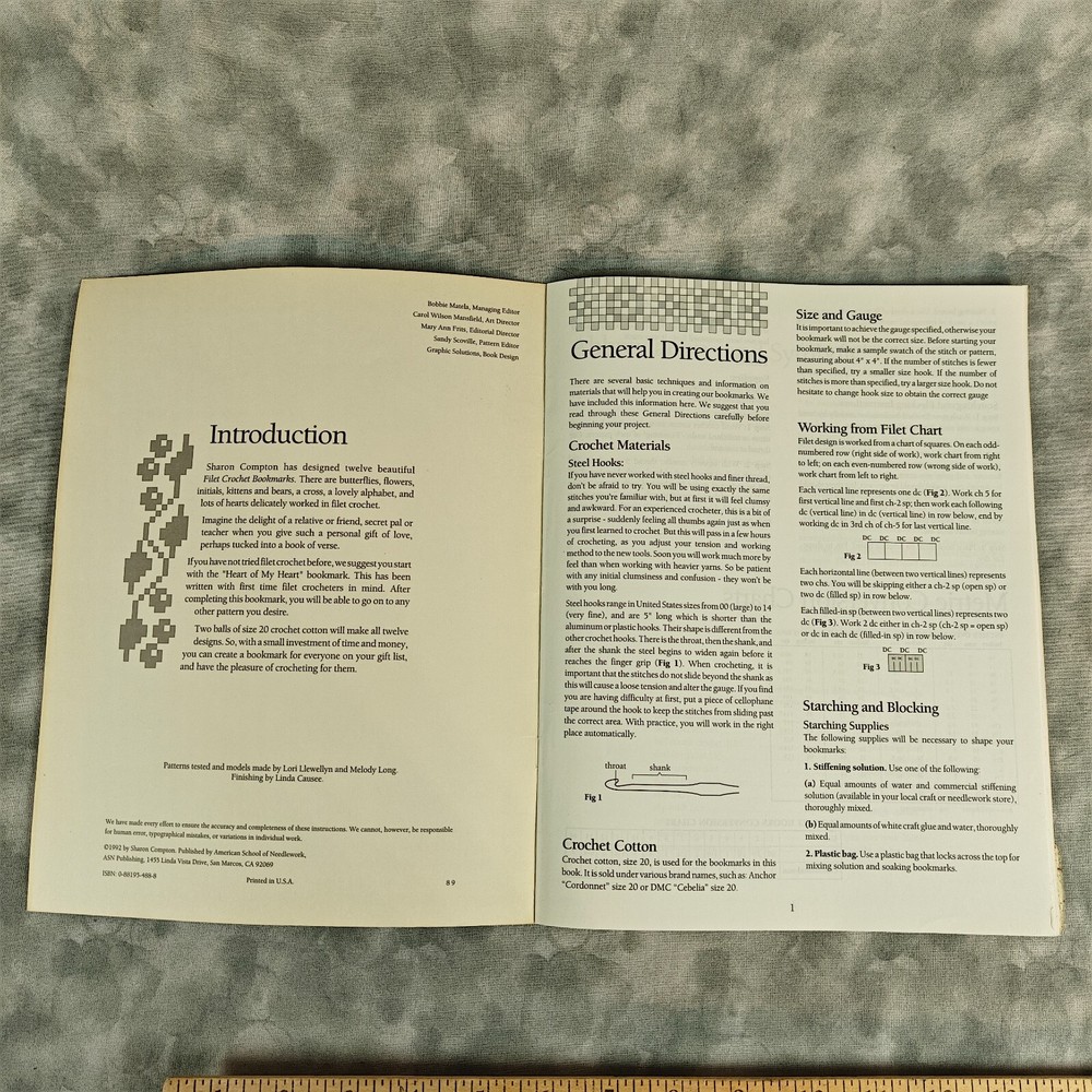 ✨ Filet Crochet Bookmarks Pattern Book by Sharon Compton 1983 📚