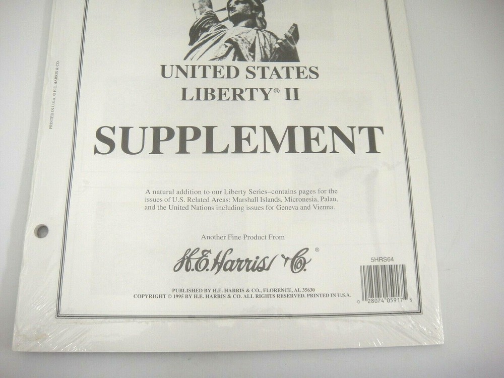 Harris 1995 Liberty II Stamp Album Supplement UN & US Territories 5HRS64 NOS
