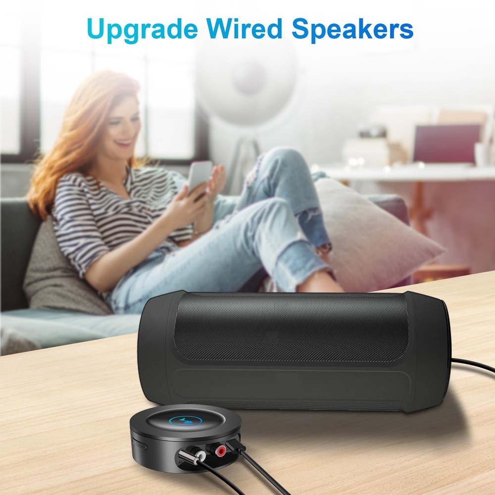 Bluetooth 5.2 Receiver for Home Stereo, RCA & 3.5mm AUX Out Put, Wireless Aud...