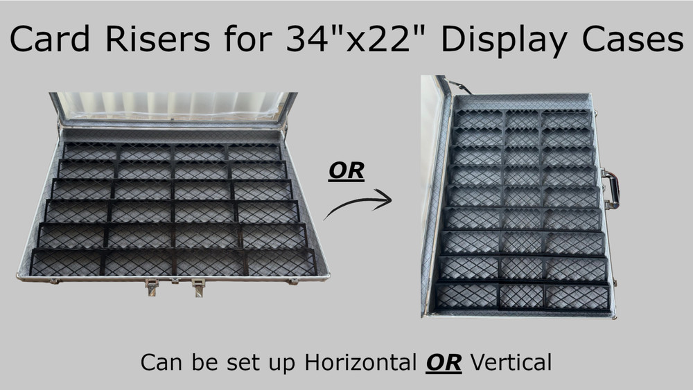 Display Case Card Riser Stands – For 34” x 22” Display Cases Horizontal and Vert