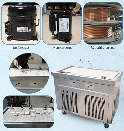 Kolice commercial 38.60"x19.7" big rectangle pan fried ice cream rolled machine