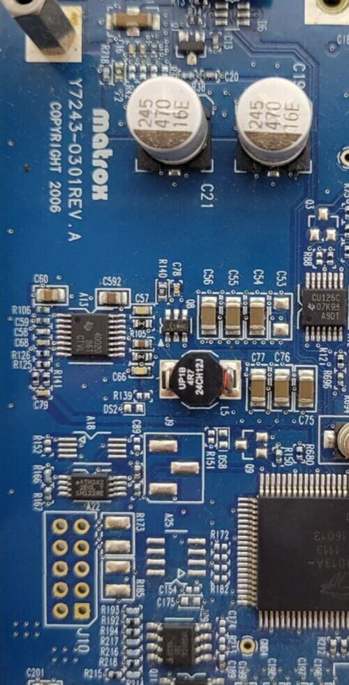 MATROX Y7243-0301 REV. A BLUE CONTROLLER BOARD GRAPHICS EDITING CARD