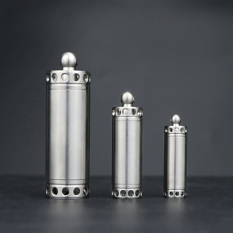 Titanium Pill Holder Case Organizer Container Portable Waterproof Keychain EDC