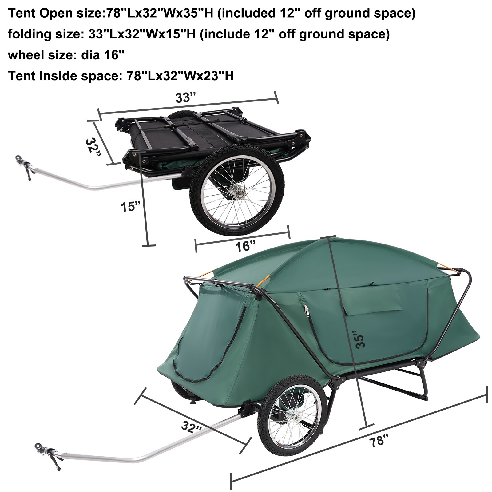 Bike trailer tent, bike Camper, Bicycle Trailer Tent, cargo trailer, folding