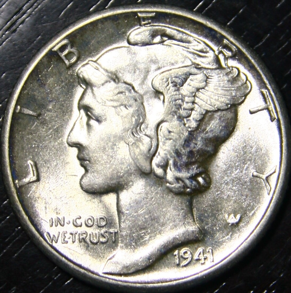 1941 D Mercury Dime 10c BU