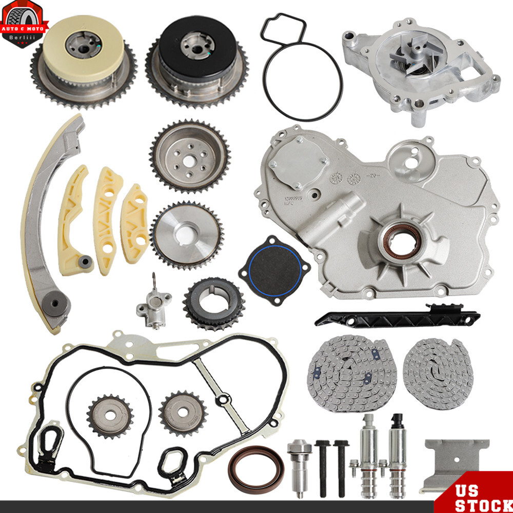 For 09-17 GM 2.4L Ecotec Timing Chain Kit VCT Selenoid Actuator Oil Water Pump
