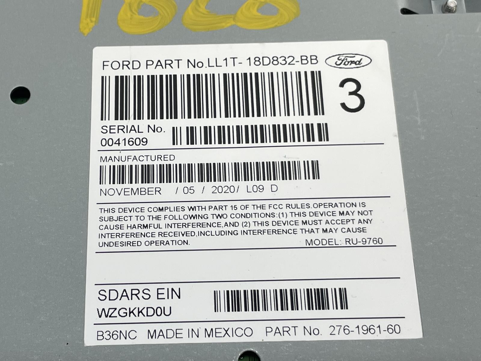 2021 FORD EXPEDITION RADIO RECEIVER SATELLITE RADIO OEM LL1T-18D832-BB