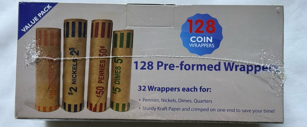 128 Pre-Formed Coin Wrappers