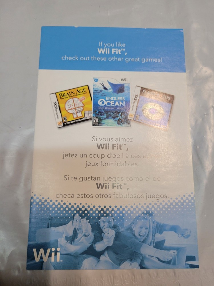 Wii Fit Insert Nintendo Wii Instruction Insert Only