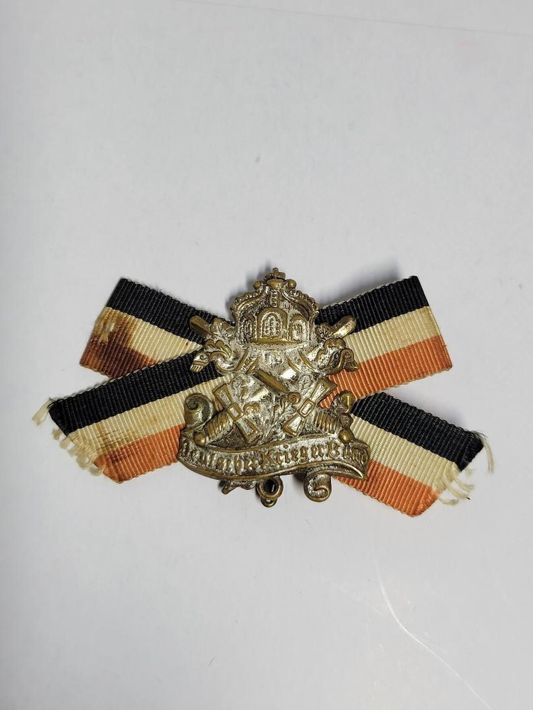 German Veterans Association Badge Makers Marked On Reverse