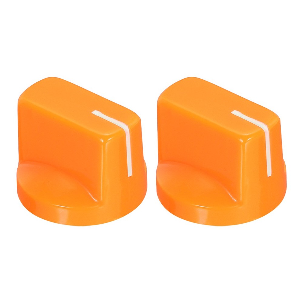 2Pcs 6.4mm Shaft Hole Pedal Knobs Pointer Control Knobs with Set Screw Orange