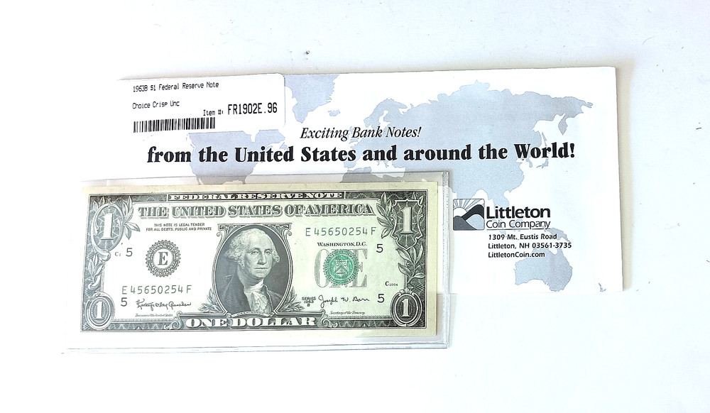 1963 B One Dollar Legal Tender Note Uncirculated