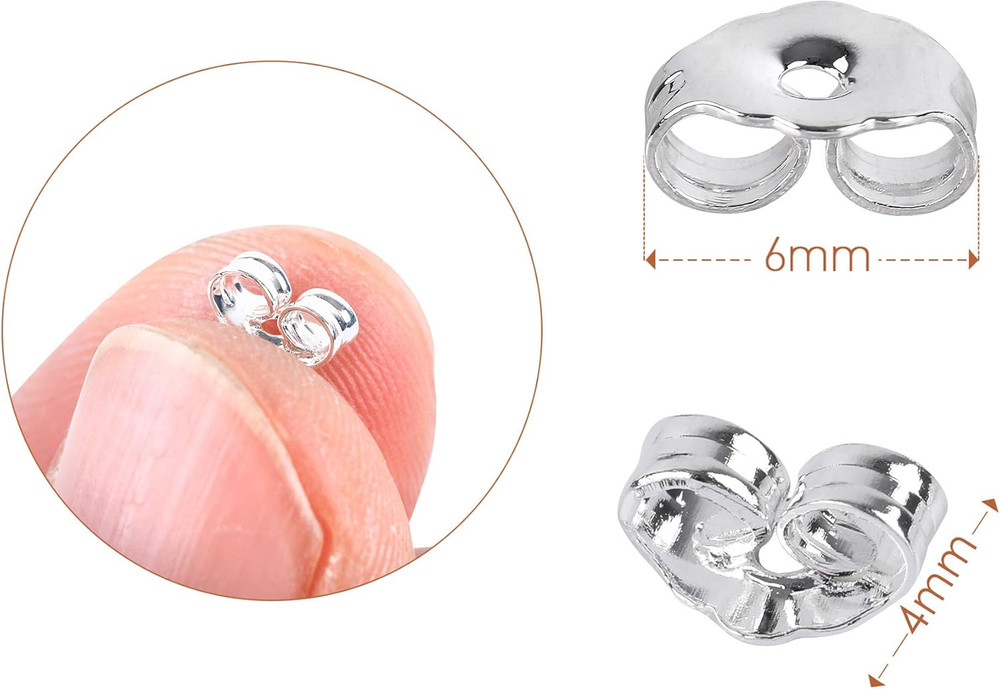 NEW 30PCS 925 Sterling Silver Earring Back Replacements Secure Lock for Studs