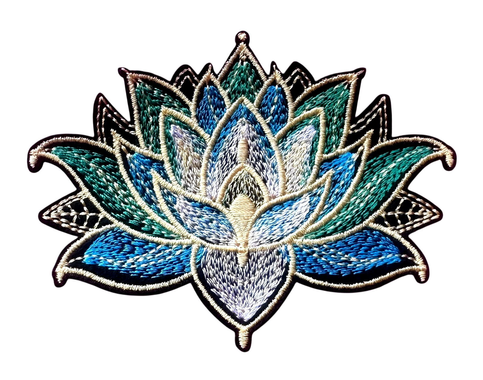 Lotus Flower iron on patch applique 3 x 4 inch
