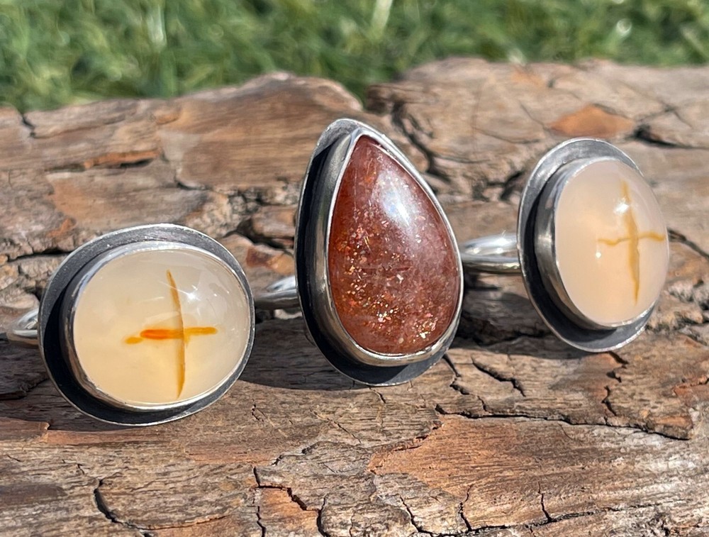 Blessed Cross Gemstone Ring #2