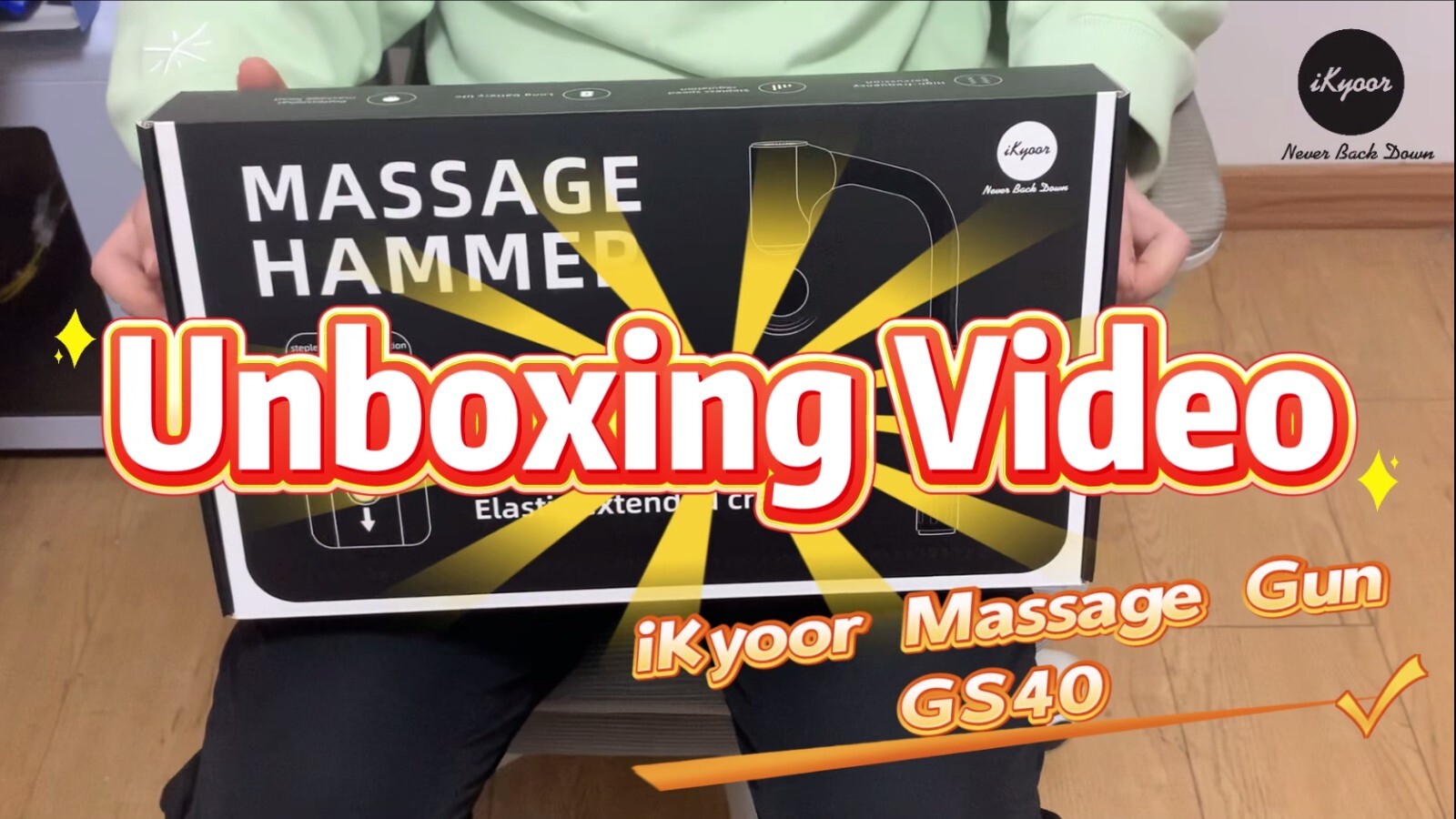 iKyoor Massage Gun Brushless Exended Handle Deep Tissue Electric Massage Hammer