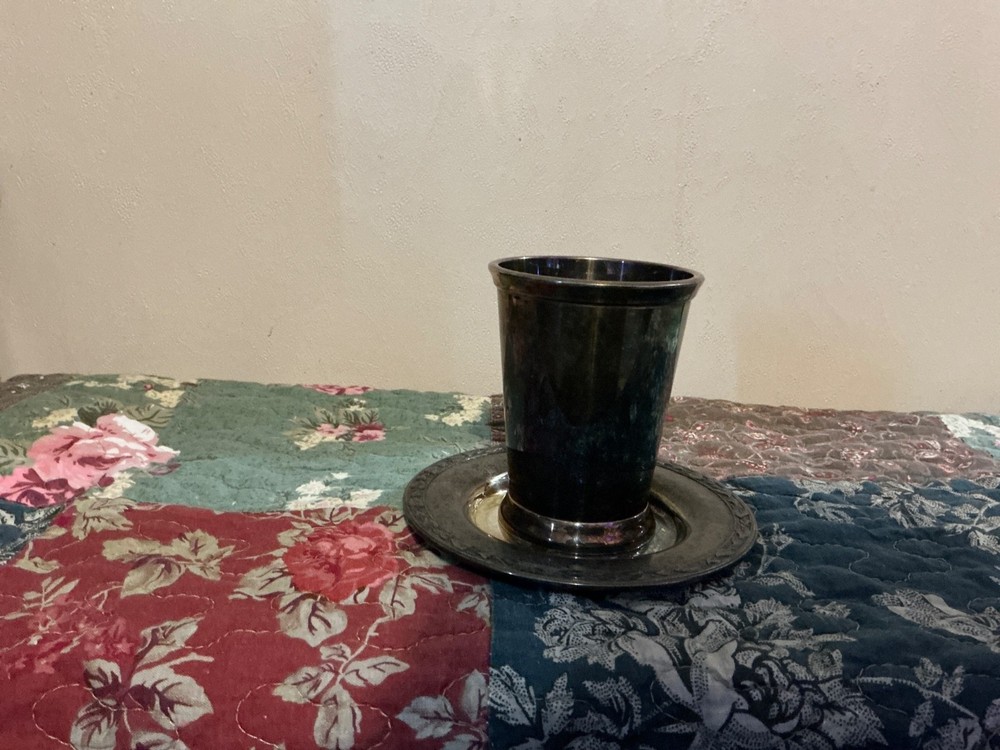 silverplate cup and saucer set/international silver company