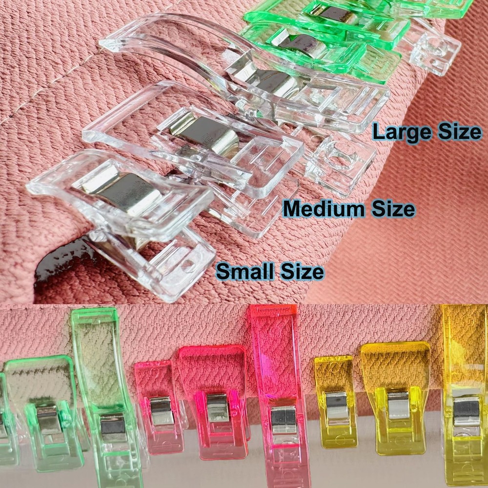 80 PCS Medium Size Sewing Clips 9 Bright Colors Quilting Clips, Multipurpose ...