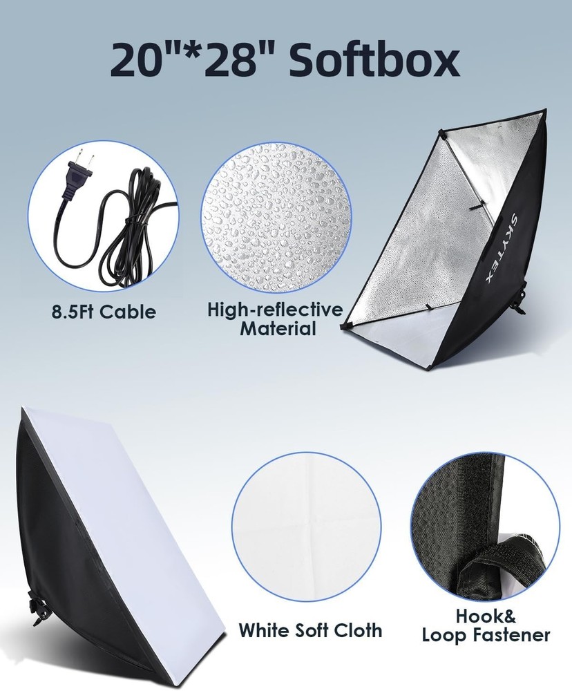 Versatile 2Pack Softbox Lighting Kit - 135W Continuous Light for All Photography