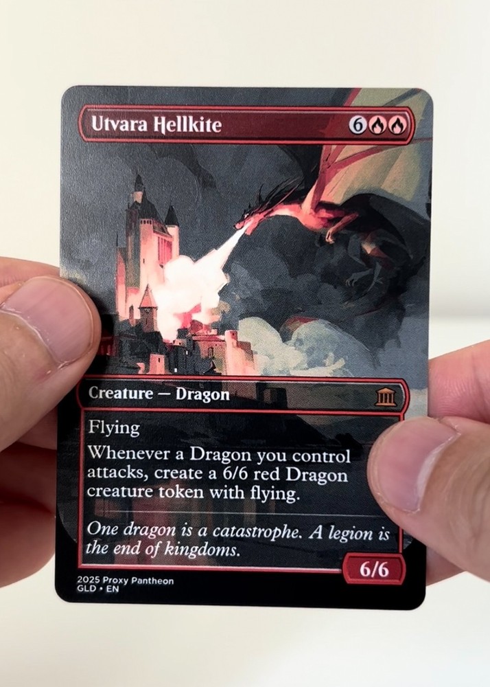 Utvara Hellkite Playtest Proxy Card with Custom Designed Art
