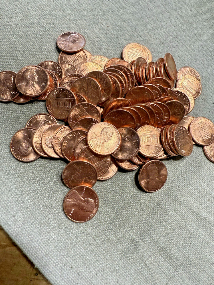 1987 Lincoln Cent Roll from U.S Mint Bag MS BU RED