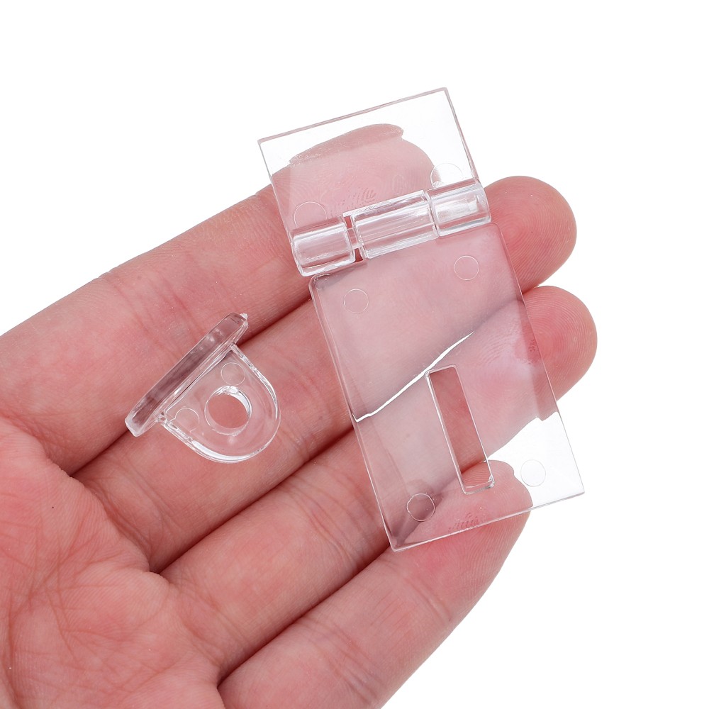 10 Sets Acrylic Clear Hinge Lock for Cabinets and Display Boxes - Transparent