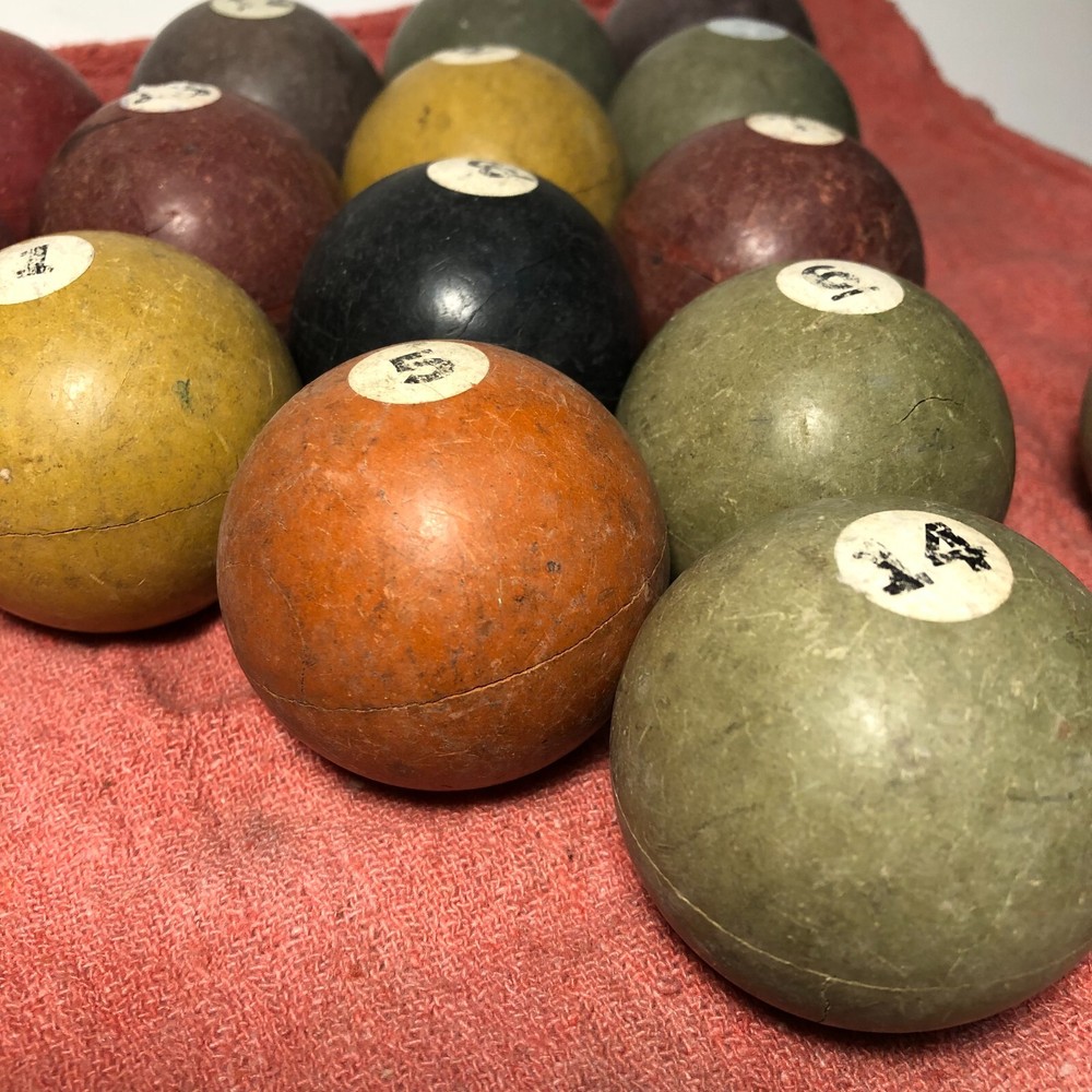 Early 1900’s Clay Pool Billiards Ball Set