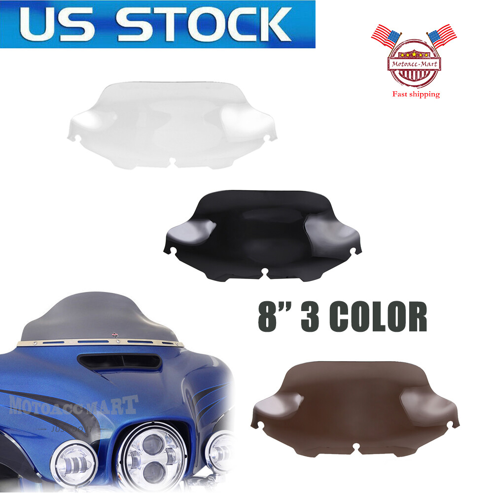 6" 8" Wave Upper Fairing Windshield Windscreen For Harley Touring Street Glide