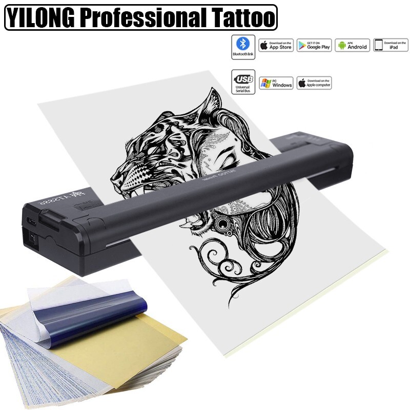 Professional Wireless Thermal Tattoo Stencil Transfer Printer Machine + 30 Paper