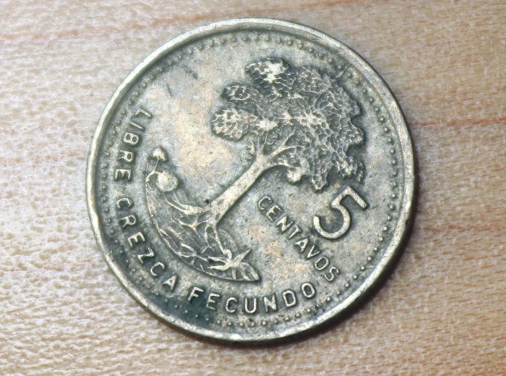 1988 Guatemala 5 Centavos Kapok Tree
