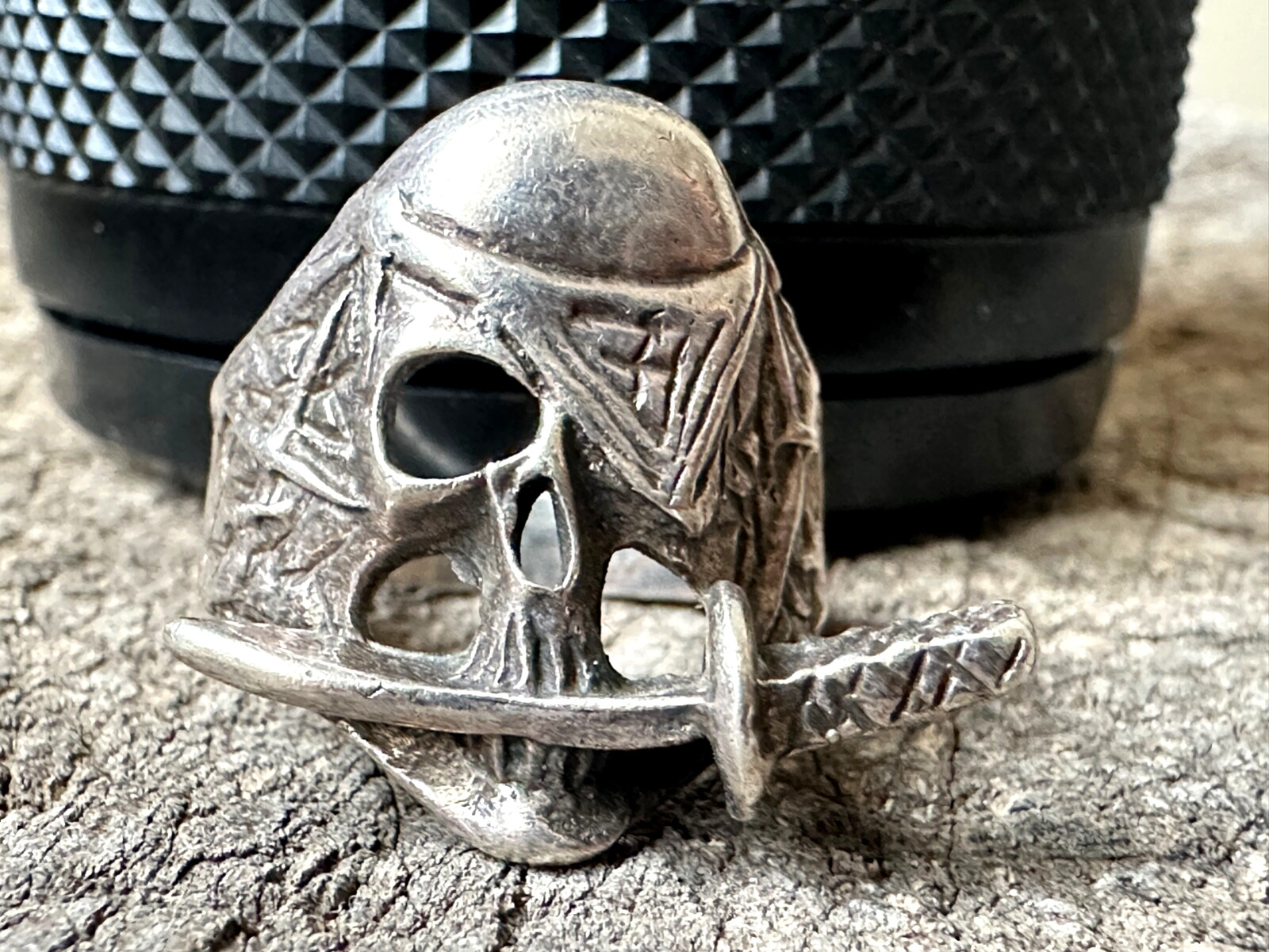 RUSSIA biker RING silver 925 pirate skull military ring soldier TALISMAN war