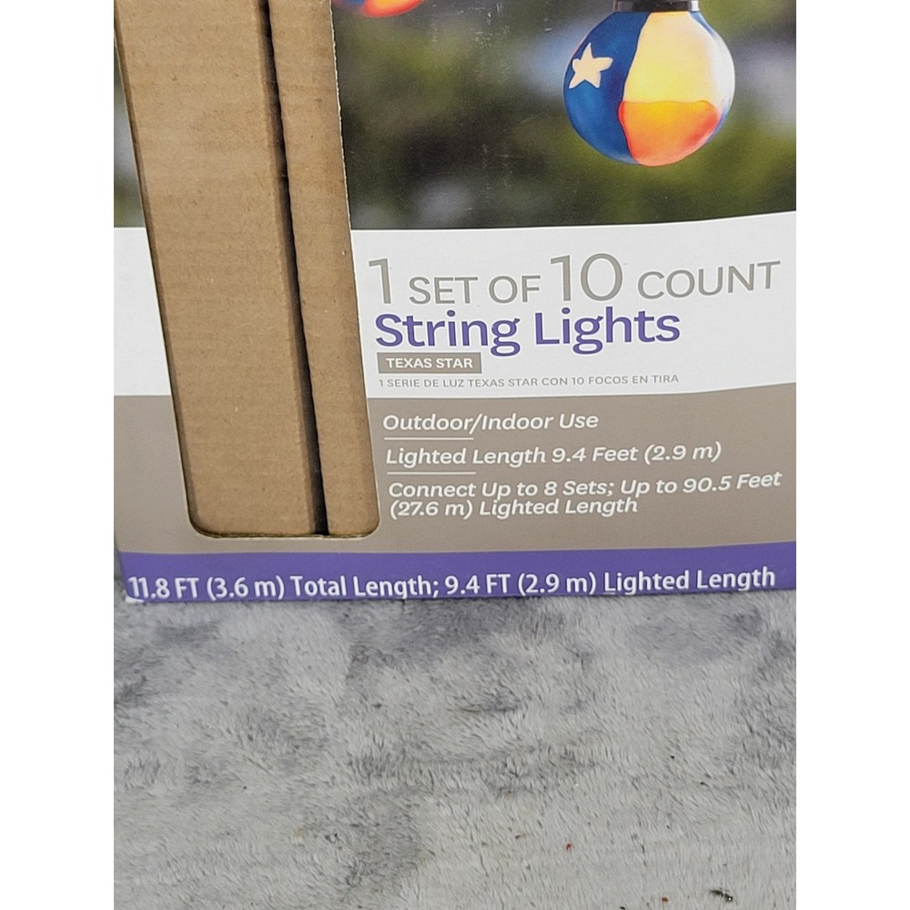 Better Homes Gardens Texas Star 10 Count String Lights Outdoor Indoor Use 9ft