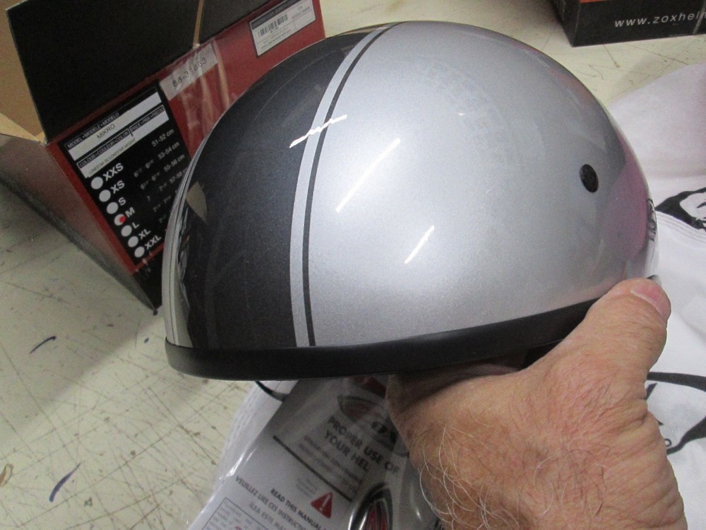 ZOX MOTORCYCLE HELMET - SHORTY OPENFACE - DOT - CLEAN FRONT MIKRO SILVER MEDIUM