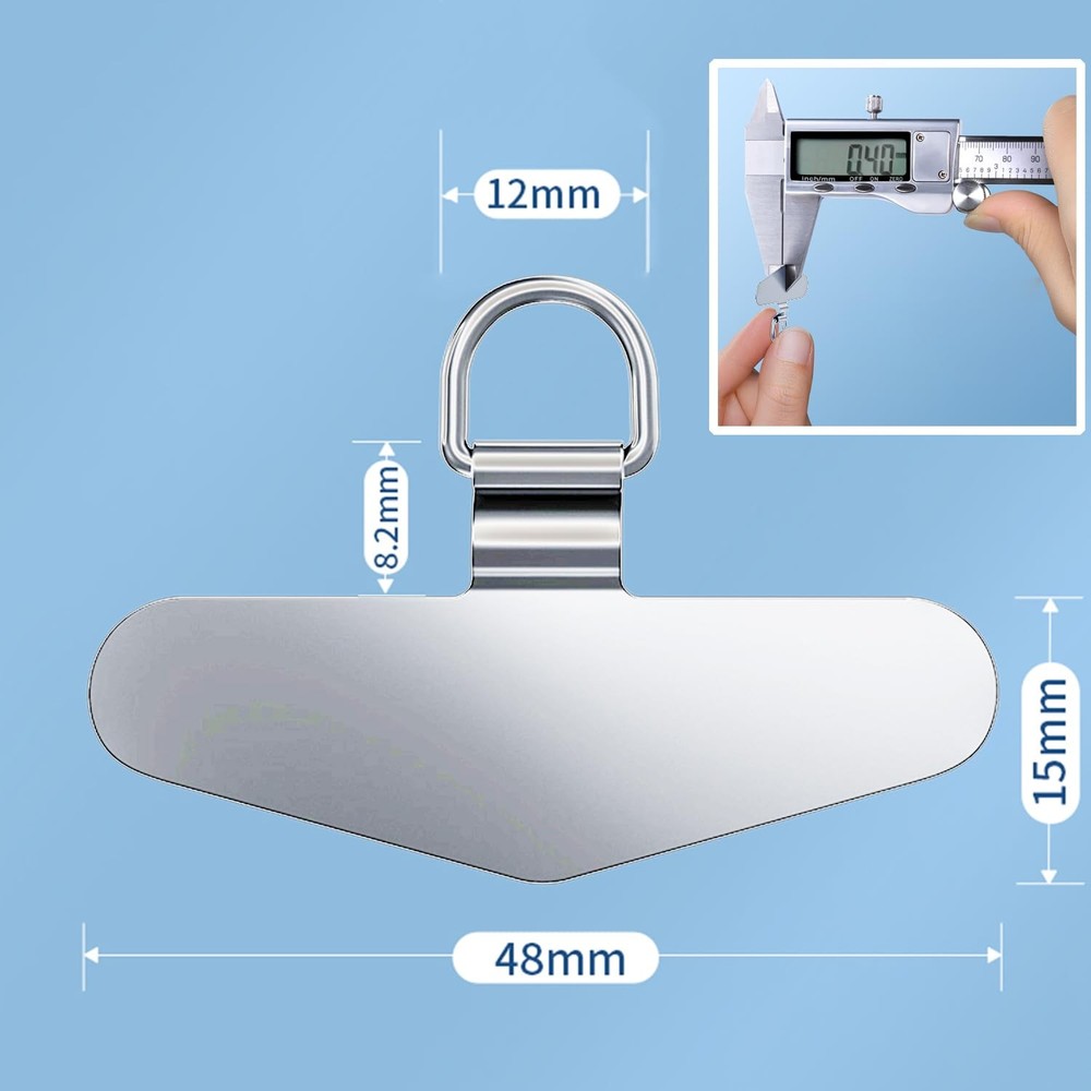 TENOC Metal Phone Tether Tab, Patch, Universal One Size, Sliver
