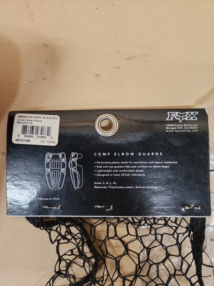 Fox Comp Elbow Guards Black / Red Size Medium 08009-017-004