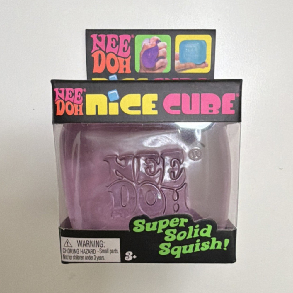 Nee Doh Nice Cube Super Solid Squish Squeeze Ball Purple Stress Toy