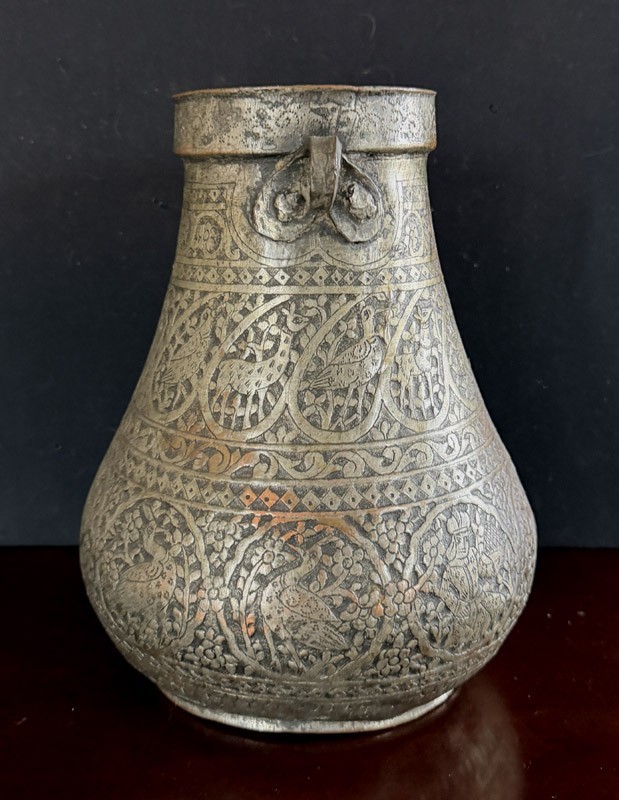 OLD COOPER CENTRAL ASIAN JUG WITH HAND ENGRAVED
