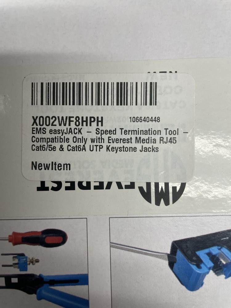 EMS easyJACK Speed Termination Tool Compatible With CAT5e-6A UTP Keystone Jack￼￼