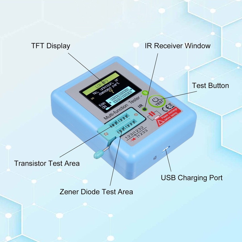 MF9 1.8'' TFT LCD Display Multi-meter Transistor Tester Diode Triode