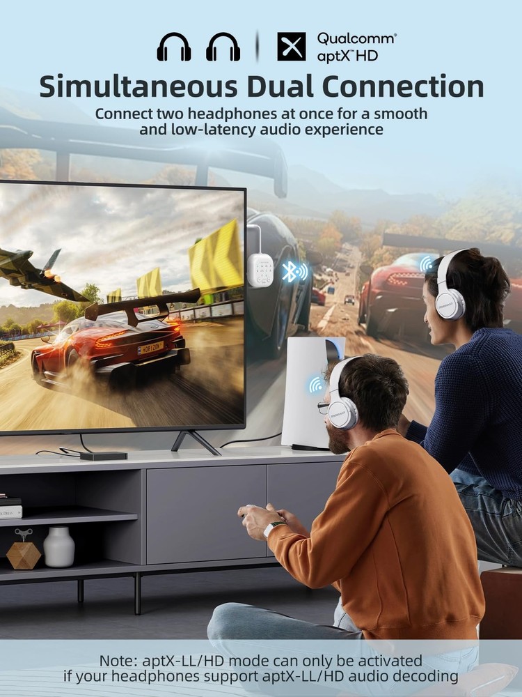 Upgraded Bluetooth 5.4 Transmitter Receiver, 2-in-1 Wireless Transmitter for ...