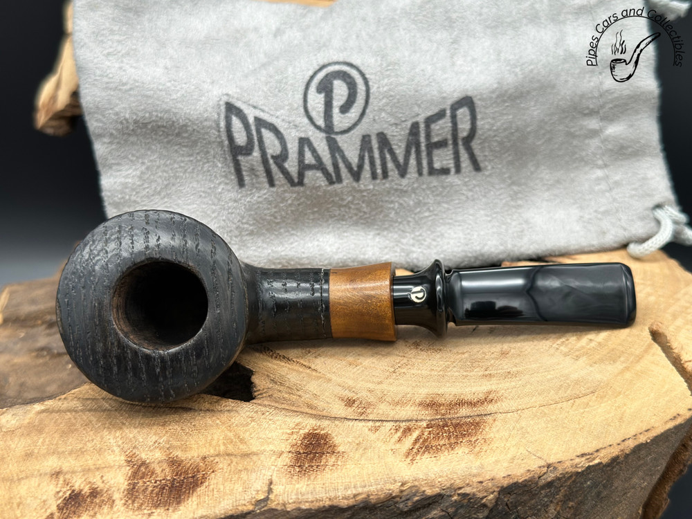 Prammer Rusticated Bent Dublin Smoking Pipe With Bag
