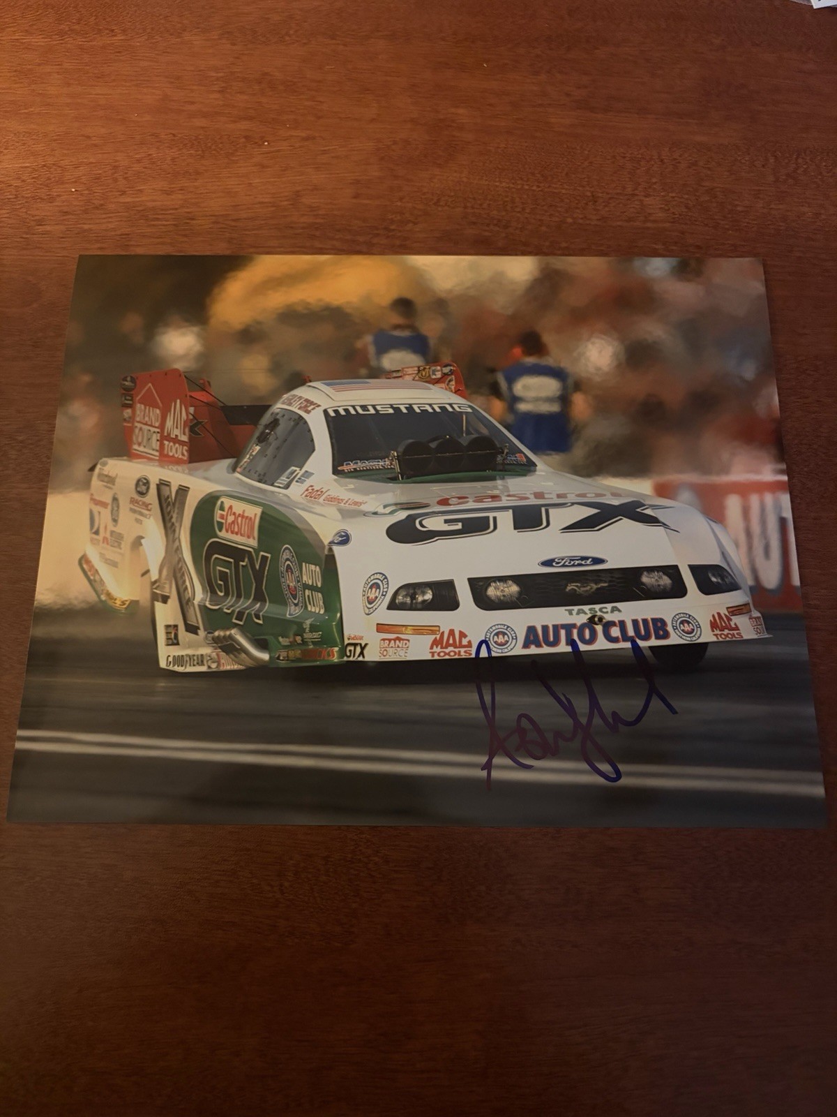 Authentic Autographed 8x10 Ashley Force NHRA Photo