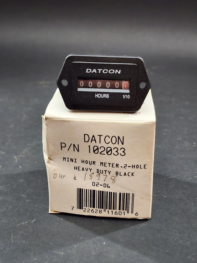 102033 Datcon Mini Rectangular Hobbs Engine Hour Meter (12/24 VDC)