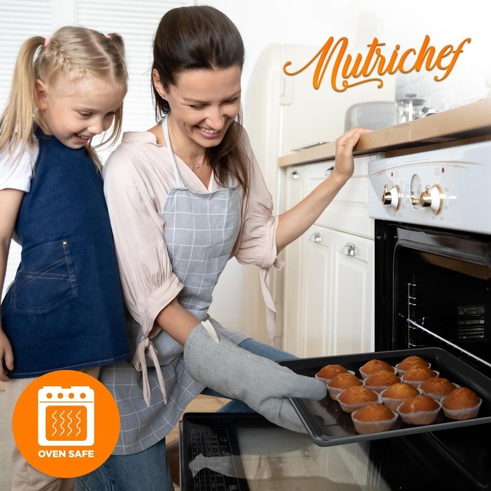 8-Piece Stackable Nonstick Bakeware Set Steel Baking Tray for Food Prep Serving