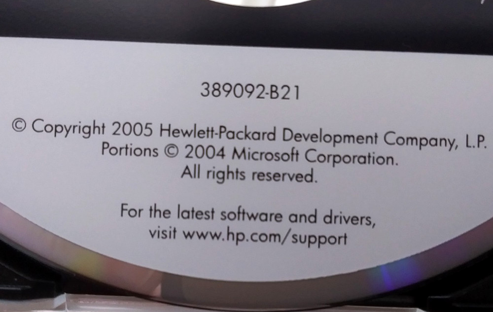 HP Microsoft Windows XP Tablet PC Ed 2005 Software DVDs Recovery Multibay WinDVD
