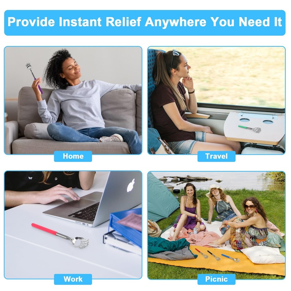 NICEMOVIC 12 Pack Extendable Bear Claw Back Scratcher Bulk, Stocking Stuffers...