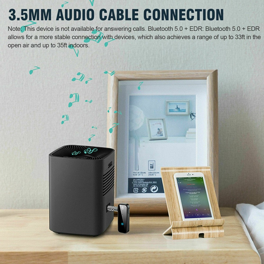 Bluetooth 5.0 Audio Transmitter Receiver Adapter 3.5 AUX Cable Car USB Wireless