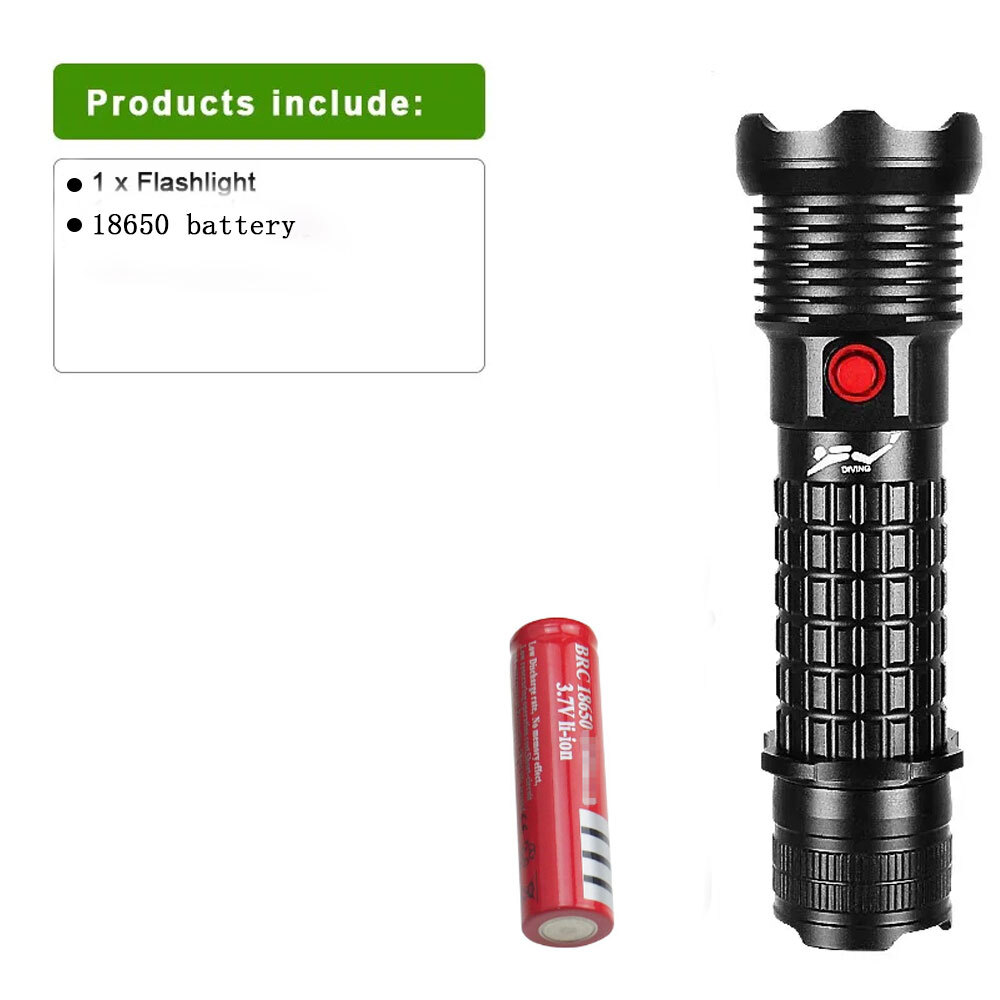 Underwater Flashlight Professional Diving Light LED Waterproof Dive Scuba Lamp